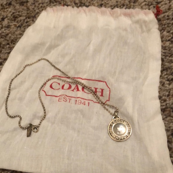 Coach Jewelry - Authentic coach silver pendant circle necklace
